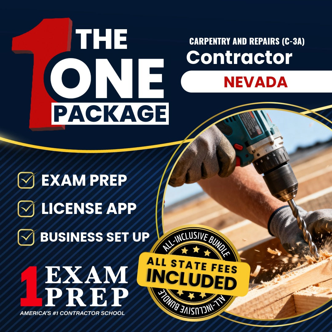 The 1 Package: All-Inclusive Nevada Carpentry And Repairs Contractor (C-3A) Exam, Licensing & Business Setup Solution