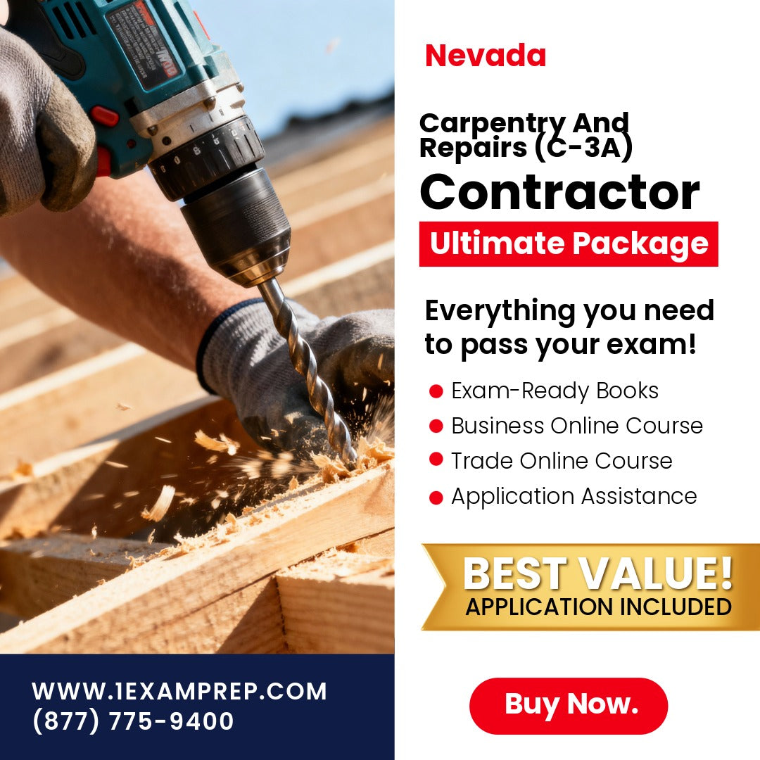 Nevada Carpentry And Repairs Contractor (C-3A) Ultimate Exam Prep Rental