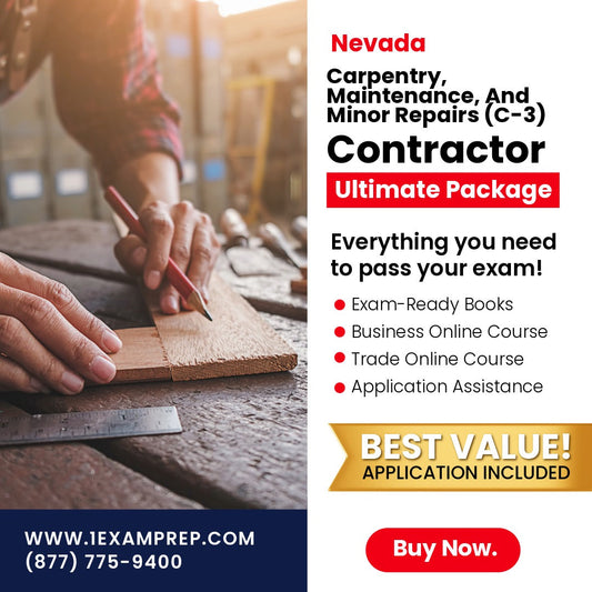 Nevada Carpentry, Maintenance, And Minor Repairs Contractor (C-3) Ultimate Exam Prep Rental