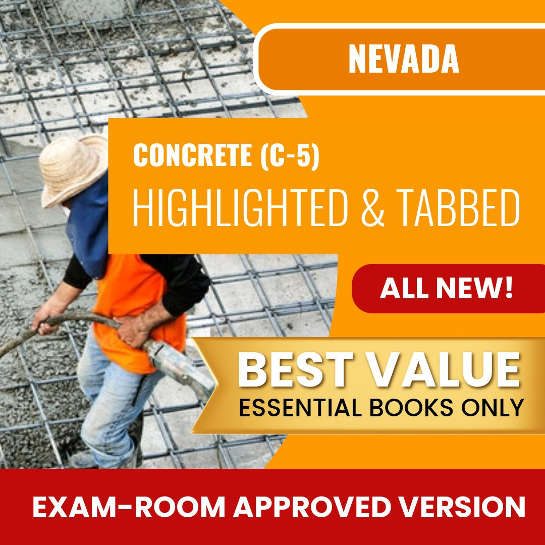 Nevada Concrete Contractor (C-5) Highlighted & Tabbed Books Allowed into Exam Package