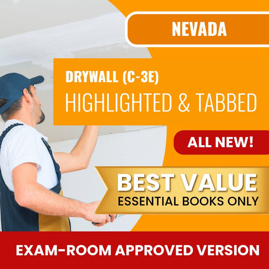 Nevada Drywall Contractor (C-3E) Highlighted & Tabbed Books Allowed into Exam Package