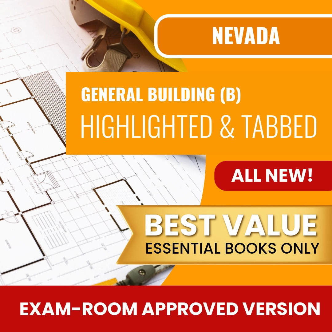 Nevada General Building Contractor (B) Highlighted & Tabbed Books Allowed into Exam Package