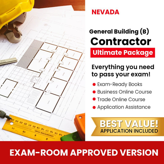 Nevada general building (B) contractor exam room approved books course and application package