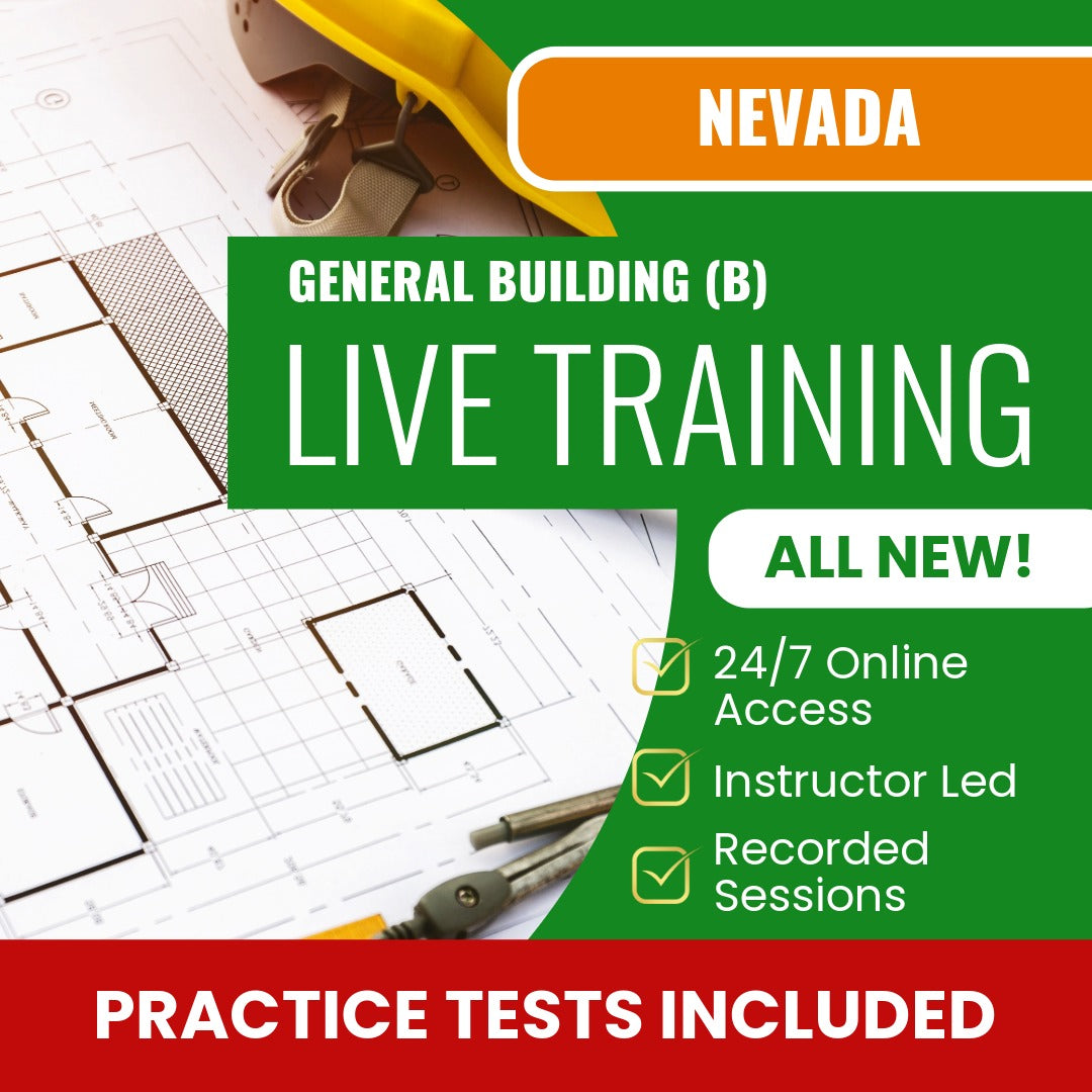 Nevada General Building Contractor (B) Exam Prep - Live Virtual + Self Study Training
