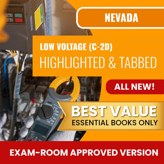 Nevada Low Voltage Contractor (C-2D) Highlighted & Tabbed Books Allowed into Exam Package