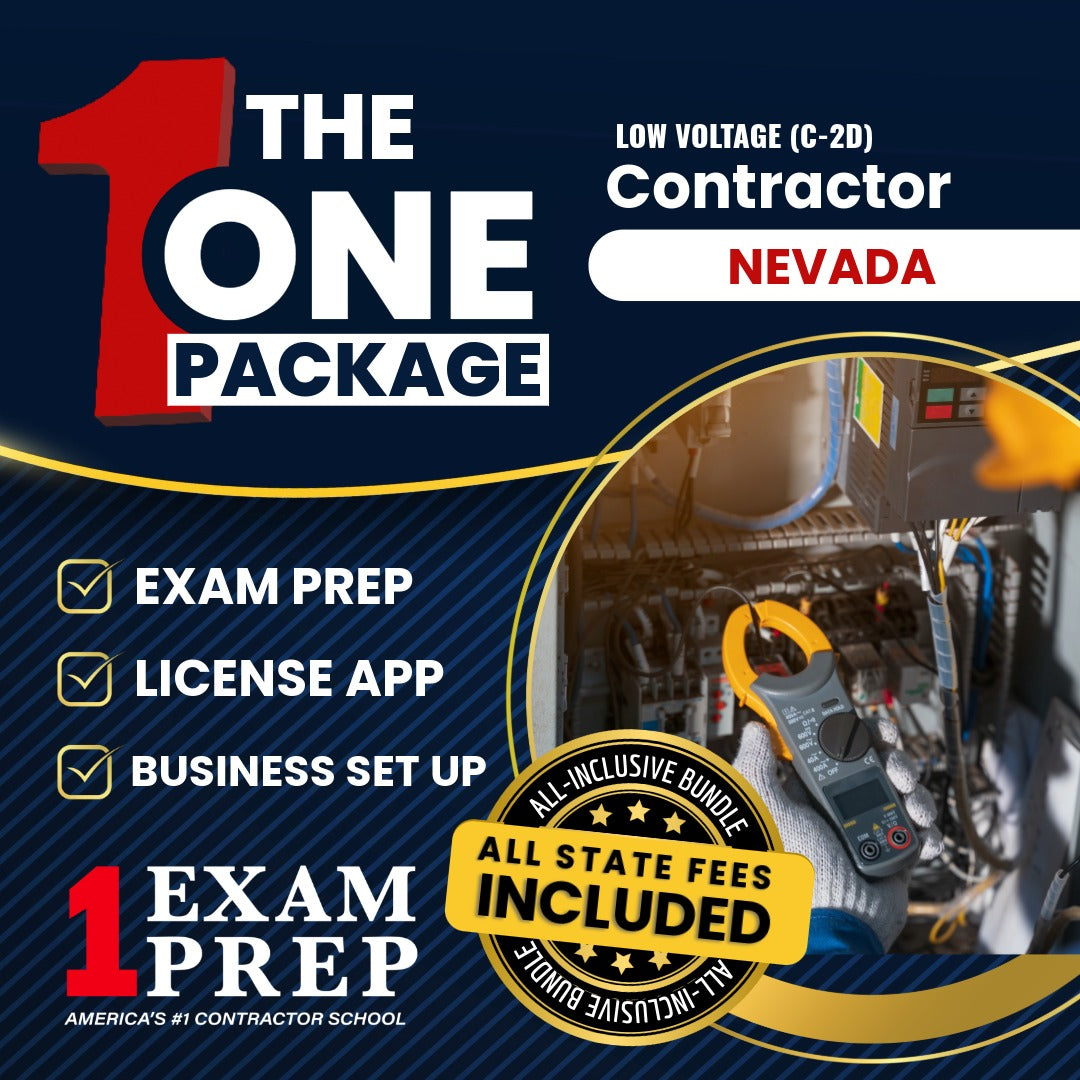 All-inclusive Nevada C-2D low voltage contractor exam licensing and business setup package