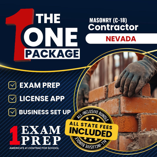 The 1 Package: All-Inclusive Nevada Masonry Contractor (C-18) Exam, Licensing & Business Setup Solution