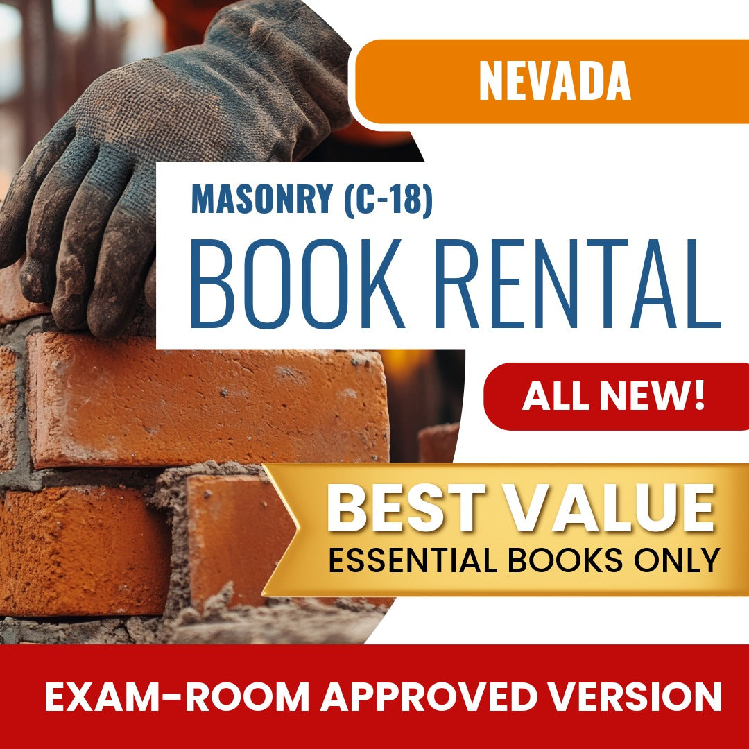 Nevada Masonry Contractor (C-18) Books & Course Rental - Exam Room Approved