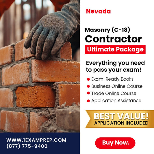 Nevada Masonry Contractor (C-18) Ultimate Exam Prep Rental