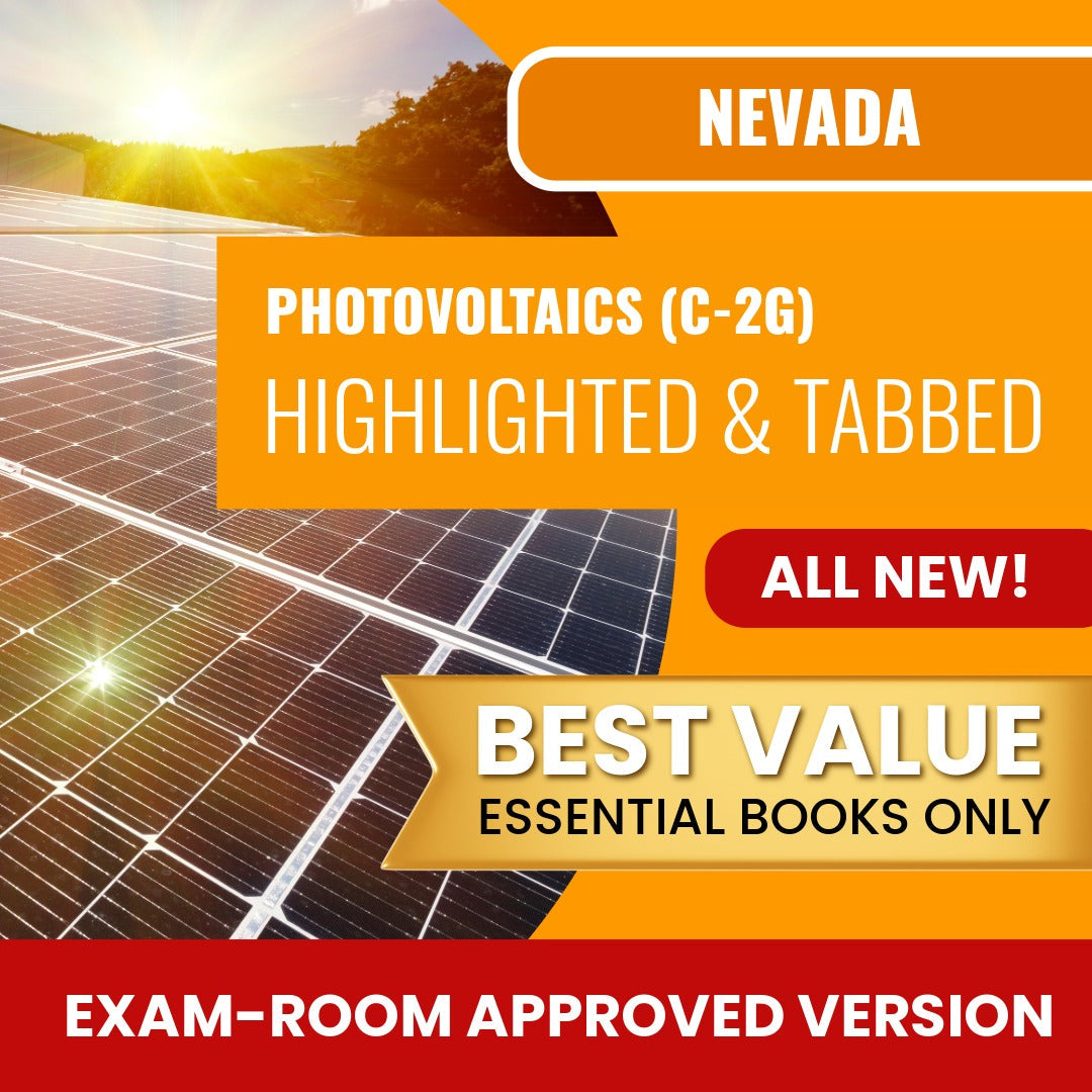 Nevada Photovoltaics Contractor (C-2G) Highlighted & Tabbed Books Allowed into Exam Package