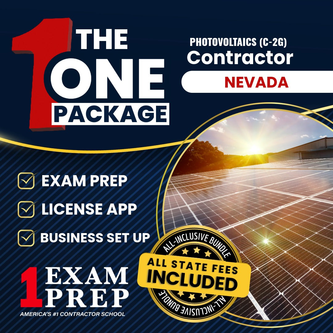 All-inclusive Nevada C-2G photovoltaics contractor exam licensing and business setup package