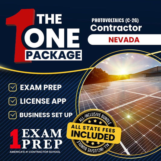 All-inclusive Nevada C-2G photovoltaics contractor exam licensing and business setup package