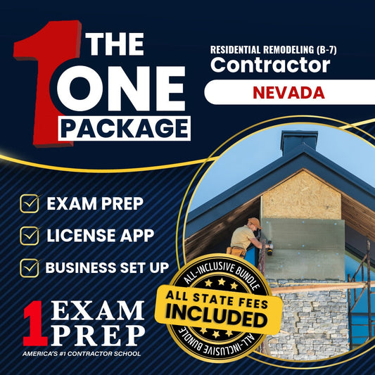 All-inclusive Nevada B-7 residential remodeling contractor exam licensing and business setup package