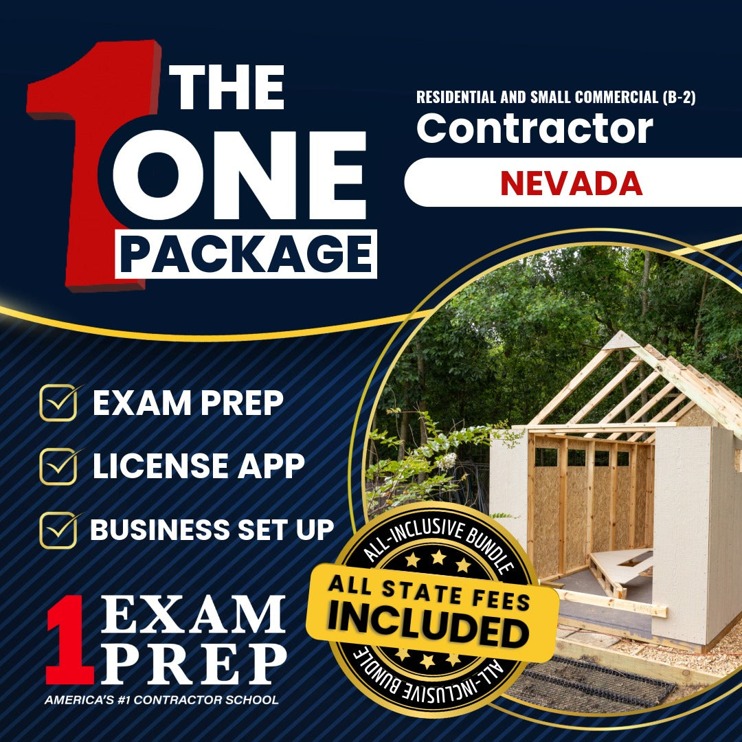 All-inclusive Nevada B-2 residential and small commercial contractor exam licensing and business setup package