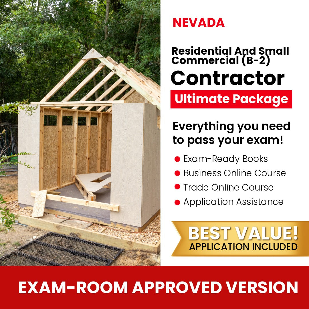 Nevada Residential and Small Commercial Contractor (B-2) Ultimate Books Exam Room Approved + Course + Application Package