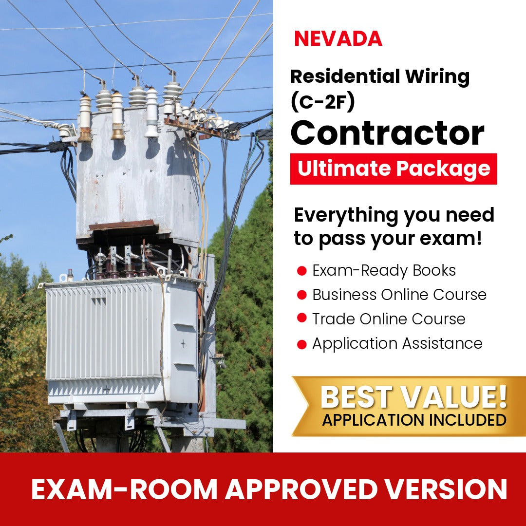Nevada Residential Wiring Contractor (C-2F) Ultimate Books Exam Room Approved + Course + Application Package