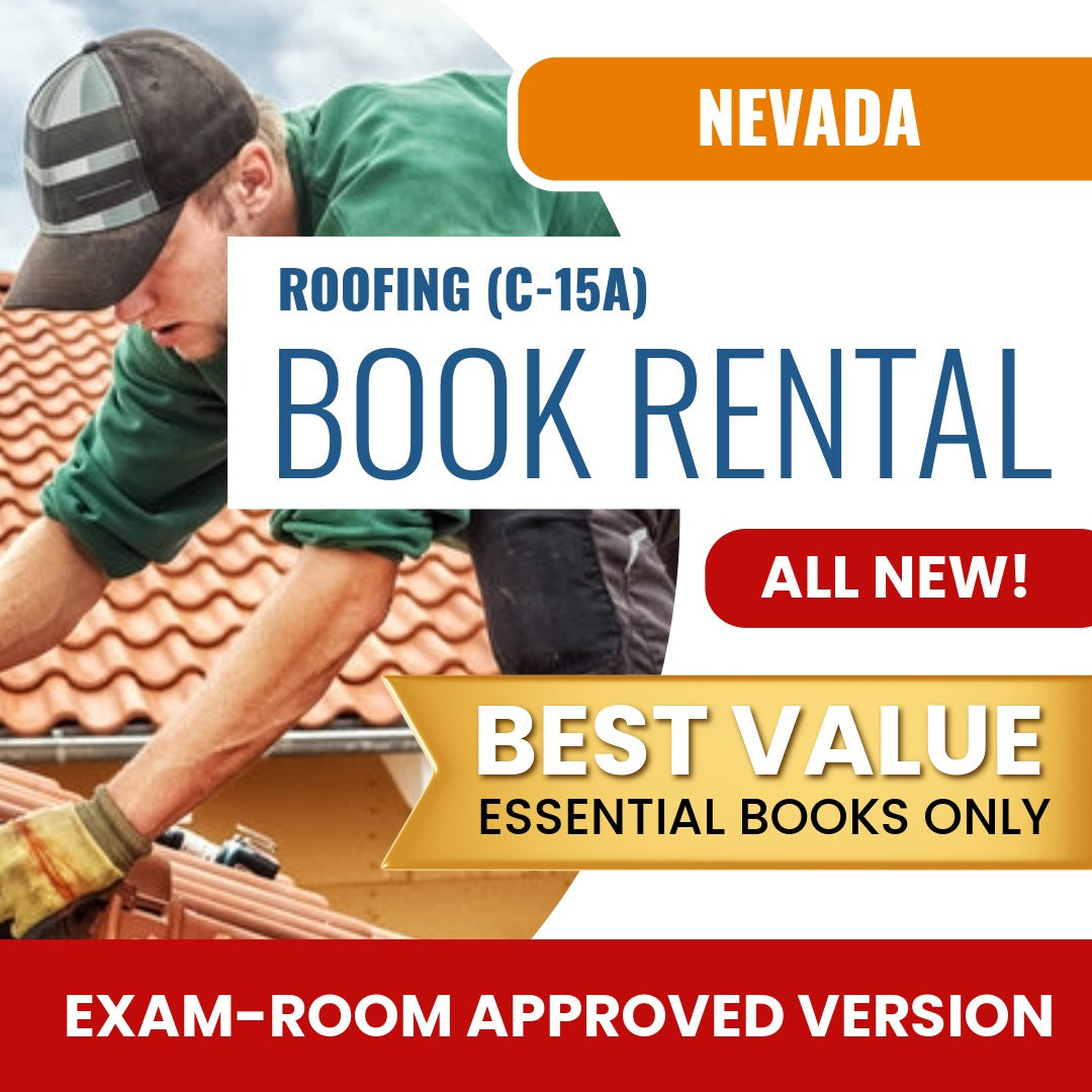 Nevada Roofing Contractor (C-15A) Books & Course Rental - Exam Room Approved