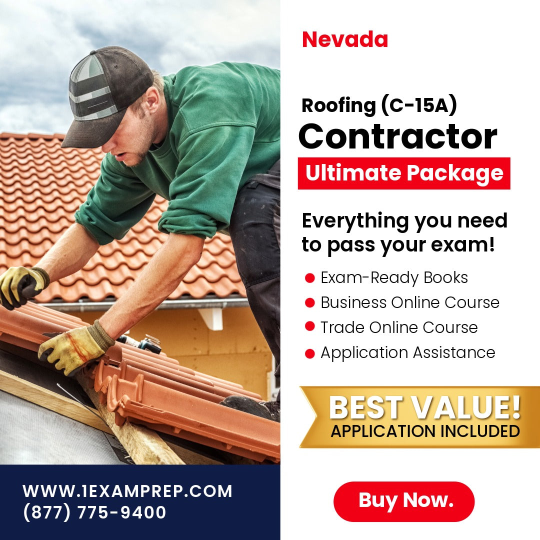 Nevada Roofing Contractor (C-15A) Ultimate Exam Prep Rental