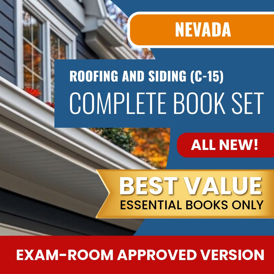 Nevada C-15 roofing and siding contractor exam allowed books package for licensing preparation