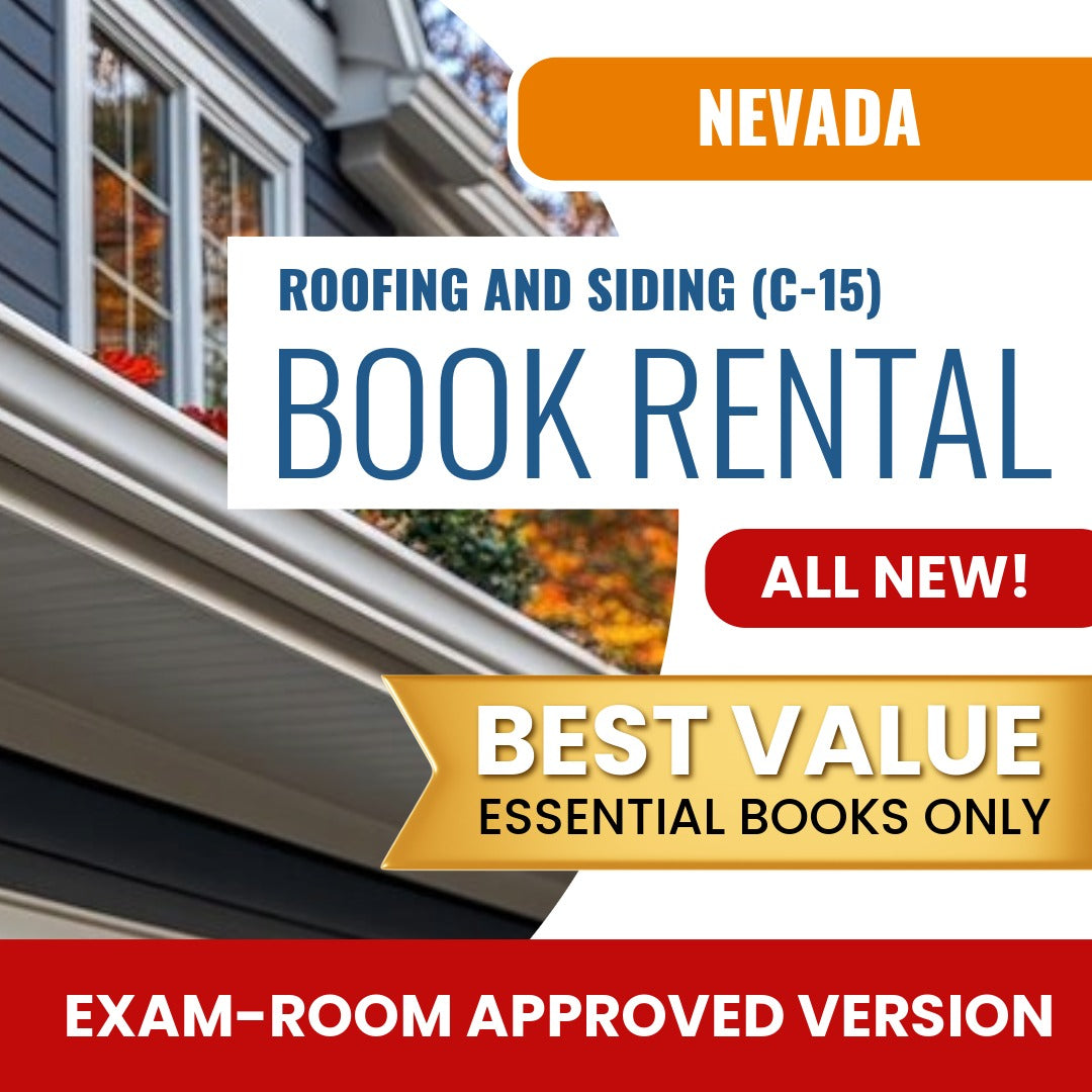 Nevada Roofing and Siding Contractor (C-15) Books & Course Rental - Exam Room Approved