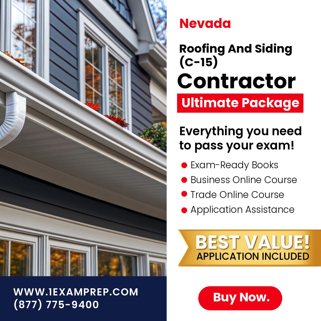 Nevada Roofing and Siding Contractor (C-15) Ultimate Exam Prep Rental
