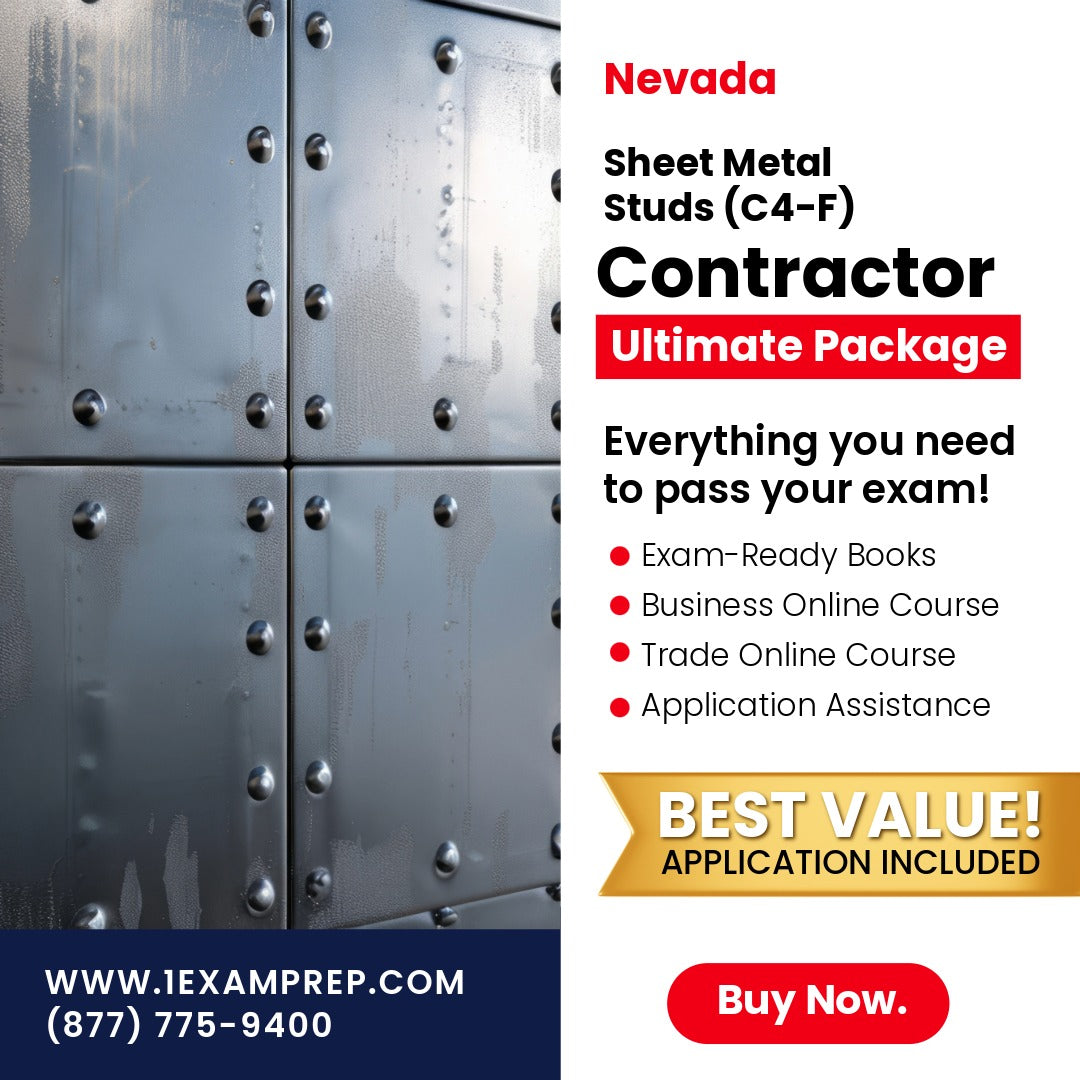 Nevada Sheet Metal Studs Contractor (C4-F) Ultimate Exam Prep Rental