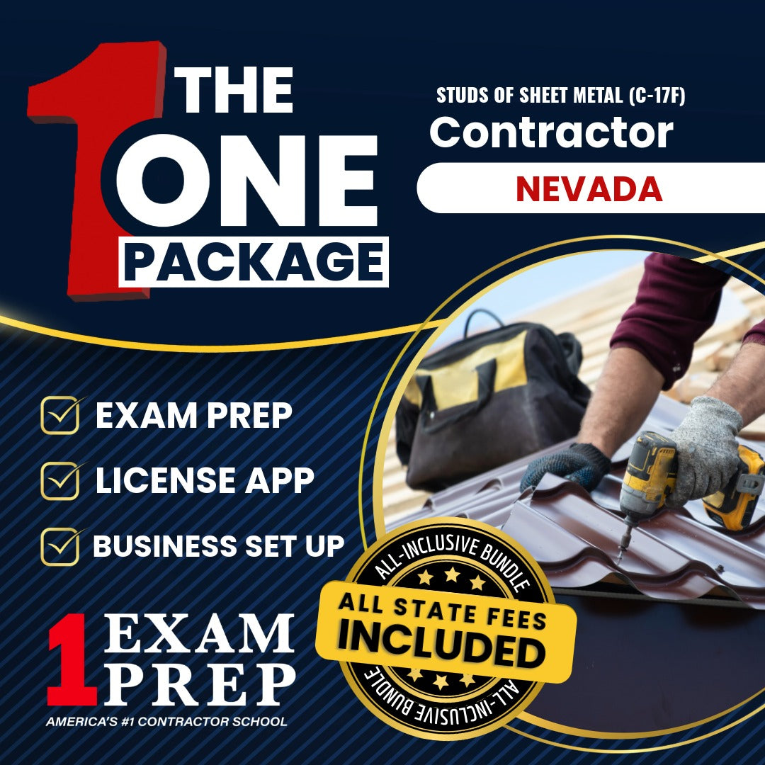 The 1 Package: All-Inclusive Nevada Studs of Sheet Metal Contractor (C-17F) Exam, Licensing & Business Setup Solution