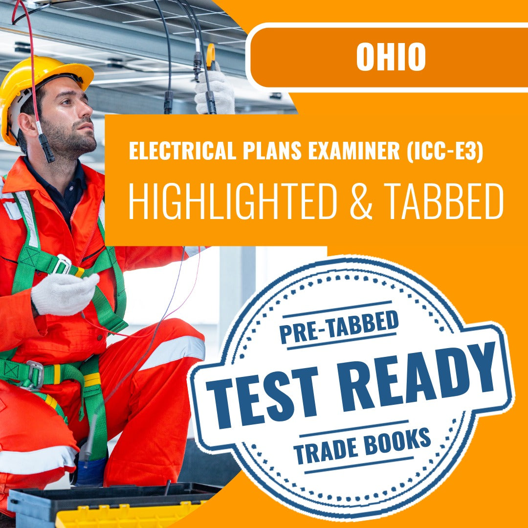 Ohio Electrical Plans Examiner - (ICC - E3) Highlighted & Tabbed Book Package
