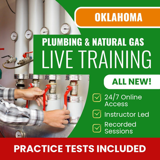 Oklahoma Plumbing and Natural Gas Contractor Exam Prep - Live Virtual + Self Study Training