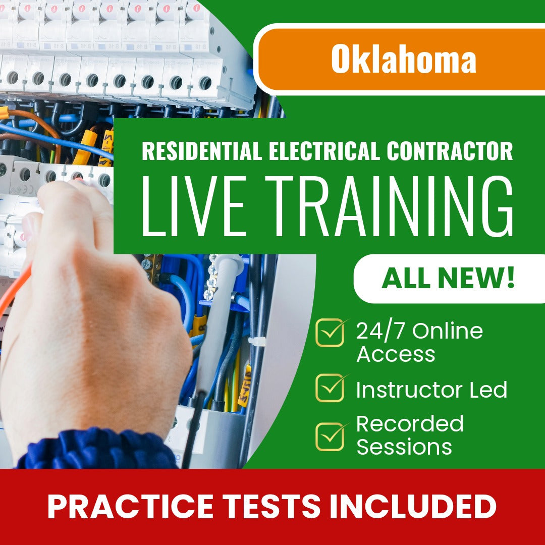 Oklahoma Residential Electrical Contractor Exam Prep - Live Virtual + Self Study Training