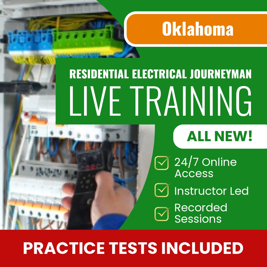 Oklahoma Residential Electrical Journeyman Exam Prep - Live Virtual + Self Study Training