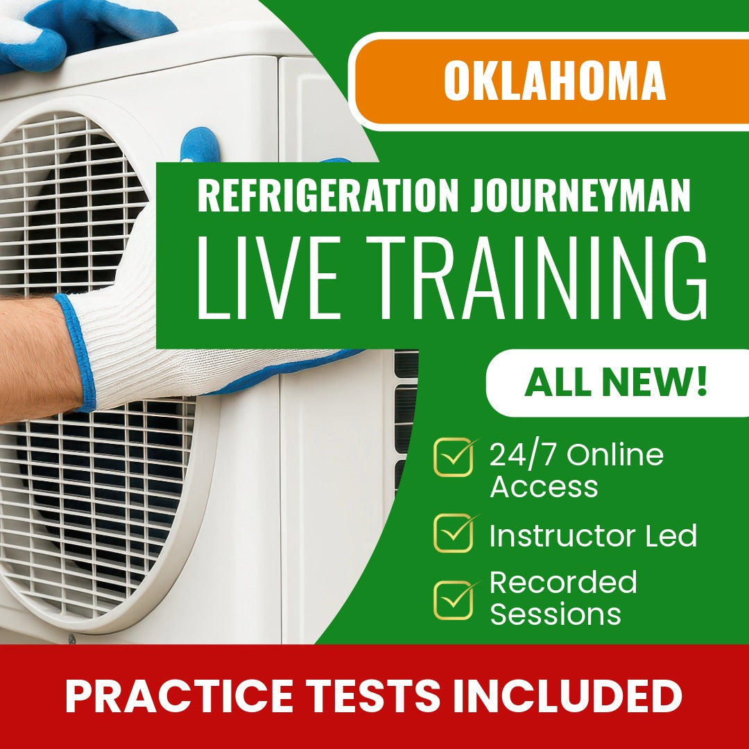 Oklahoma Refrigeration Journeyman  Exam Prep - Live Virtual + Self Study Training