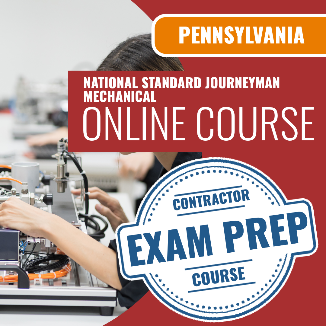 Pennsylvania Reading National Standard Journeyman Mechanical (ICC - F31-N) - Online Exam Prep