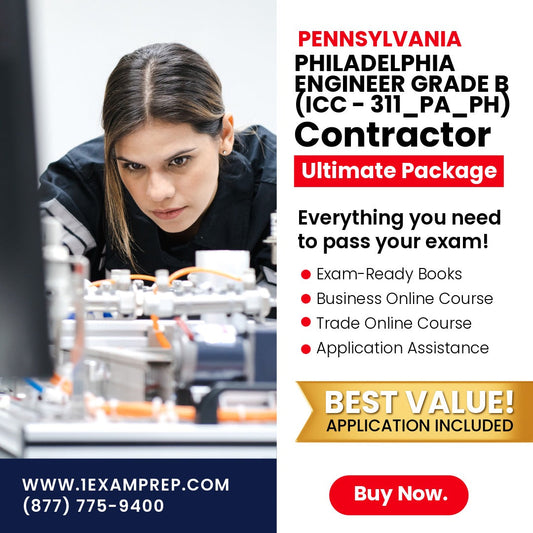Philadelphia Pennsylvania Engineer Grade B (ICC - 311_PA_PH) Ultimate Exam Prep Rental Package