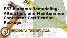 Load image into Gallery viewer, PSI Alabama Remodeling, Alteration, and Maintenance Contractor Certification Package
