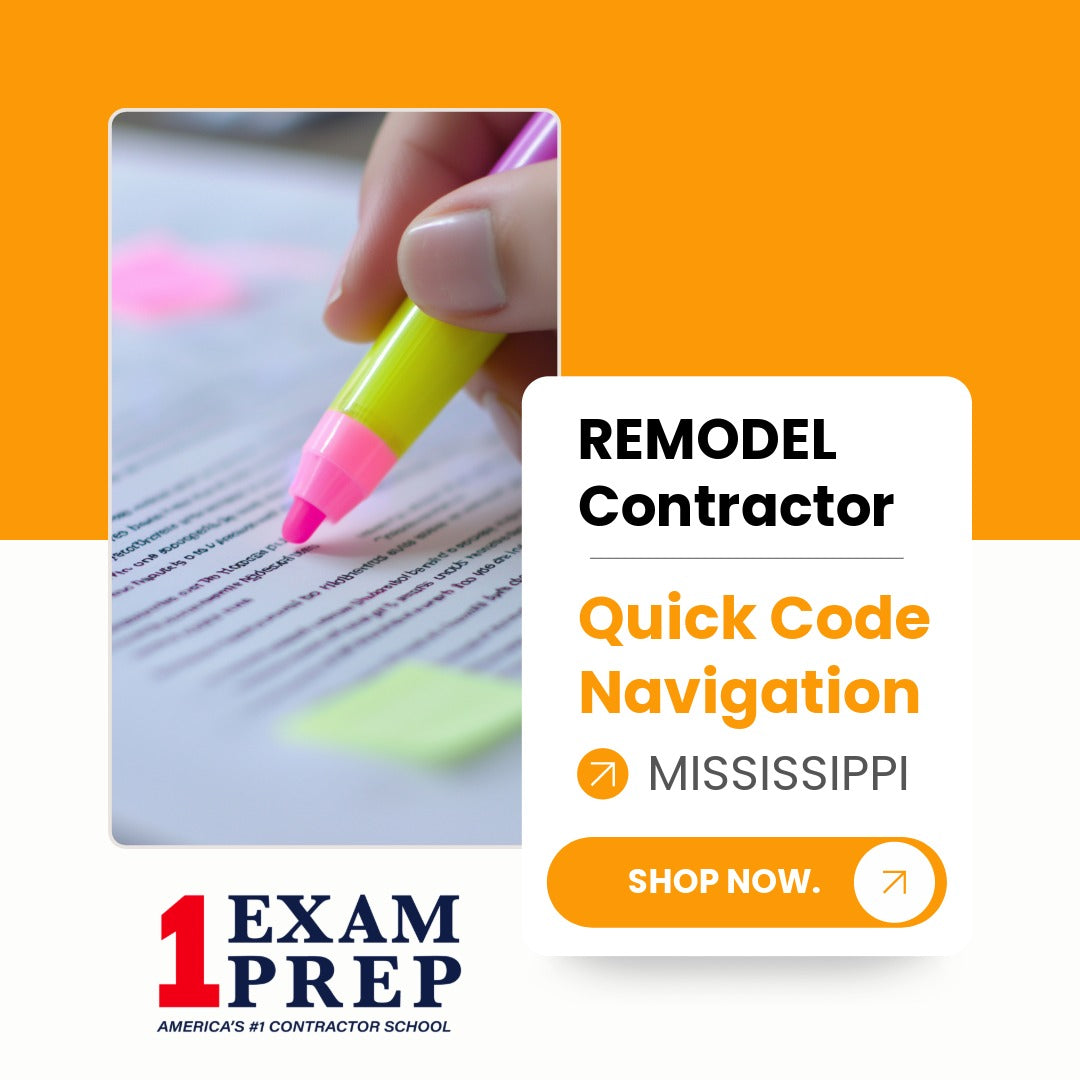 Mississippi Remodel Contractor Exam Quick Code Navigation