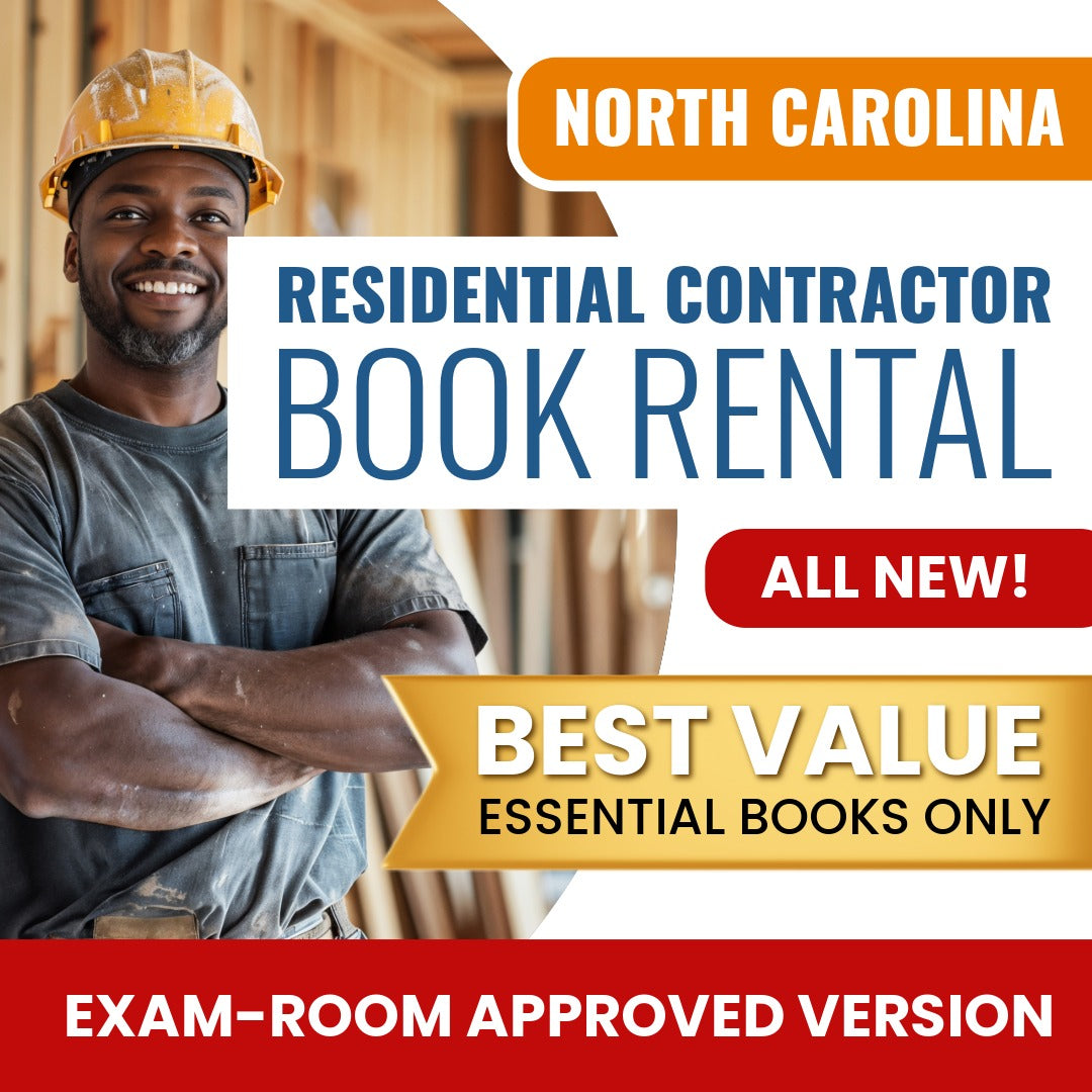 North Carolina Residential Contractor Books & Course Rental - Exam Room Approved