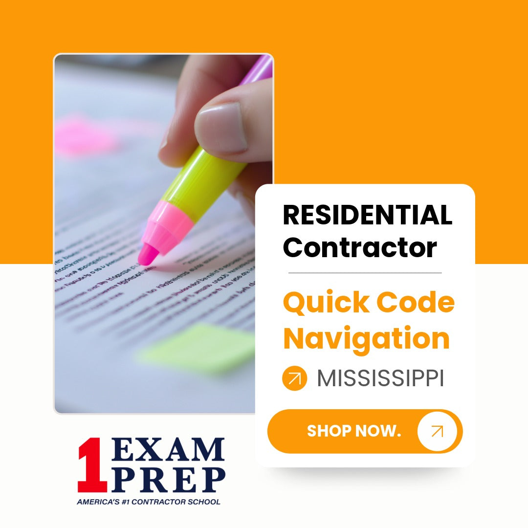 Mississippi Residential Contractor Exam Quick Code Navigation