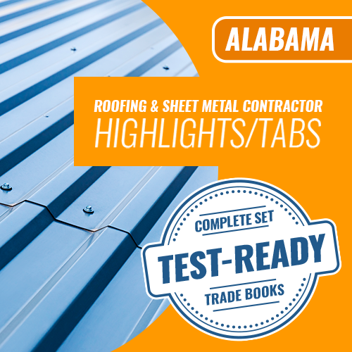 Alabama Roofing and Sheet Metal Contractor Book Package - Highlighted and Tabbed