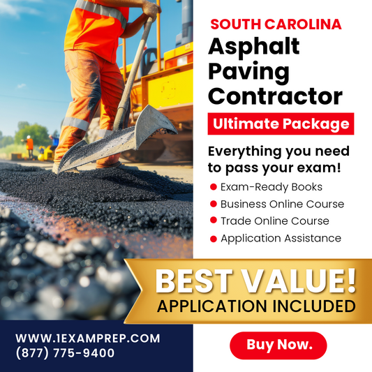 South Carolina Asphalt Paving Contractor Ultimate Exam Prep Rental Package