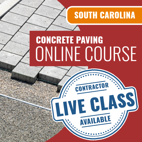 South Carolina Concrete Paving Contractor - Online Exam Prep Course