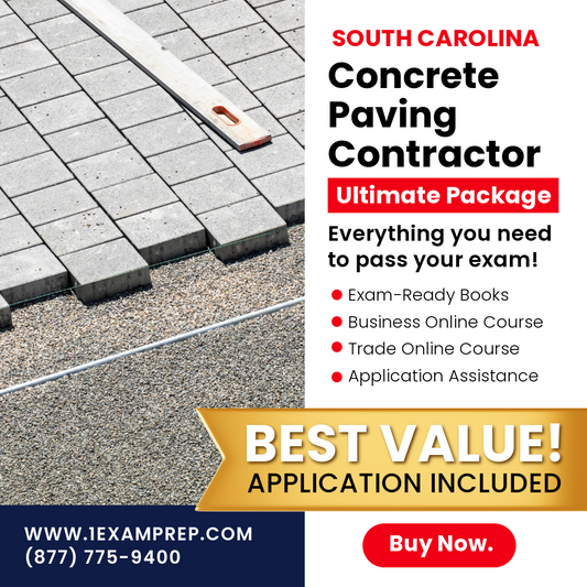 South Carolina Concrete Paving Contractor Ultimate Exam Prep Rental Package