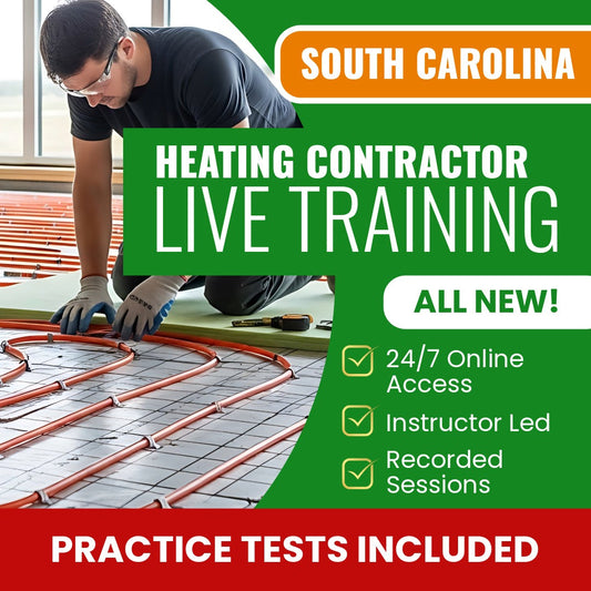 South Carolina Heating Contractor Exam Prep - Live Virtual + Self Study Training