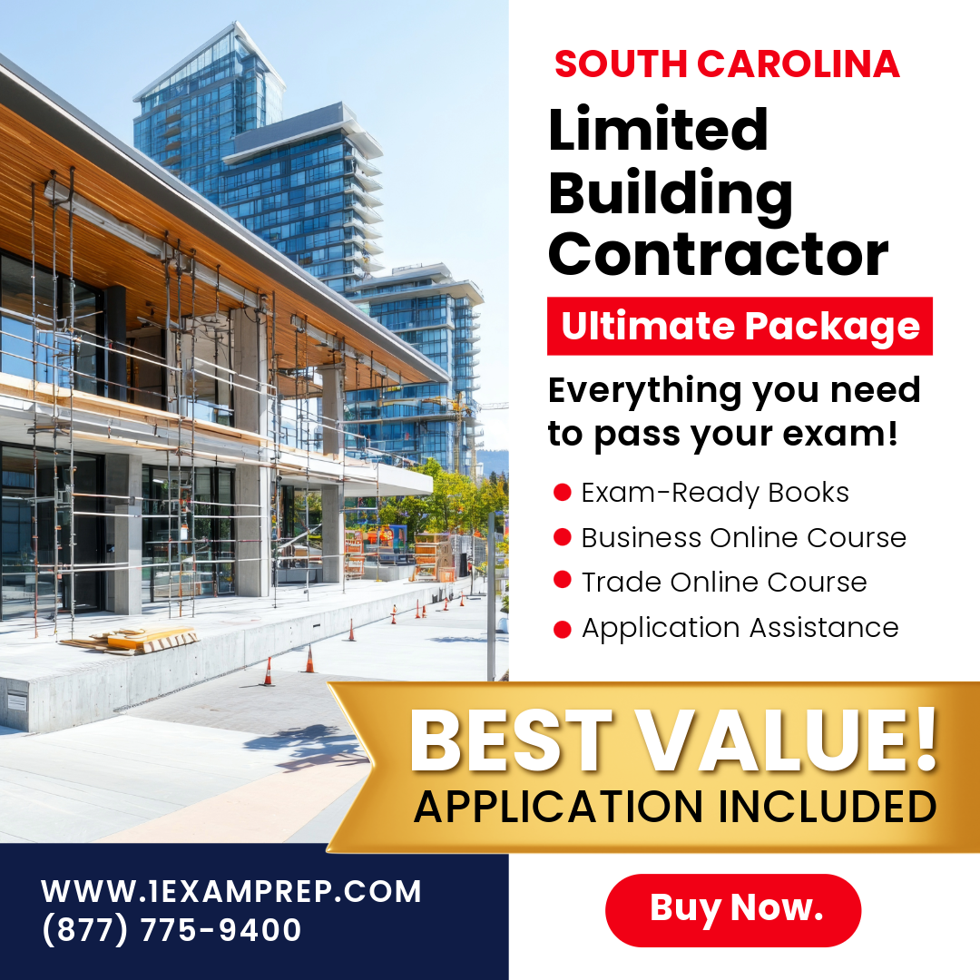 South Carolina Limited Building Contractor Ultimate Exam Prep Rental Package