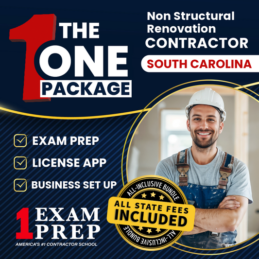 The 1 Package: All-Inclusive South Carolina Non Structural Renovation Contractor Exam, Licensing & Business Setup Solution