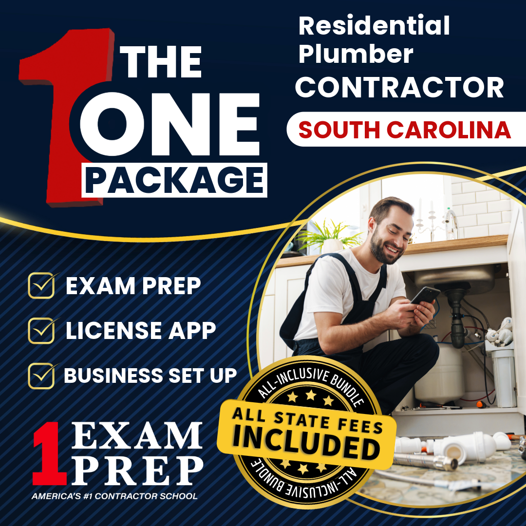 The 1 Package: All-Inclusive South Carolina Residential Plumber Contractor Exam, Licensing & Business Setup Solution