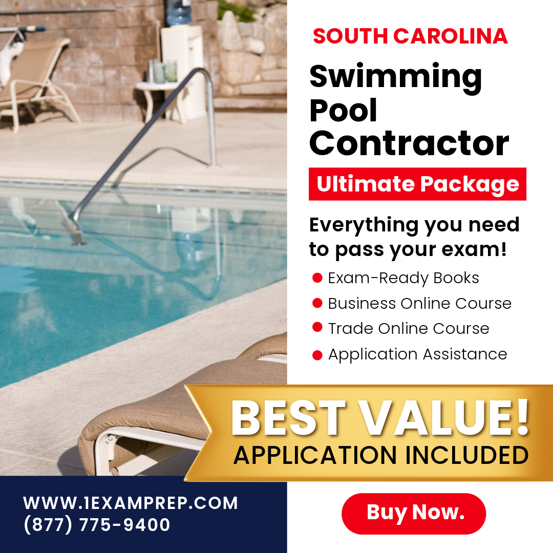 South Carolina Swimming Pool Contractor Ultimate Exam Prep Rental Package