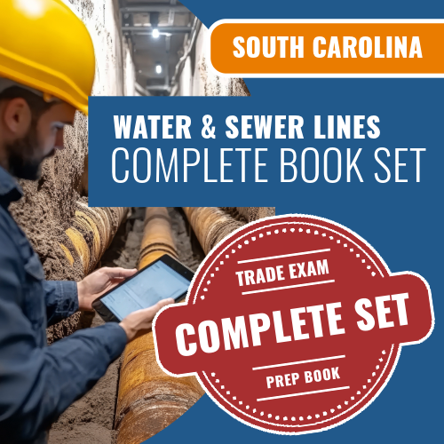 South Carolina Water and Sewer Lines Contractor Complete Exam Book Package