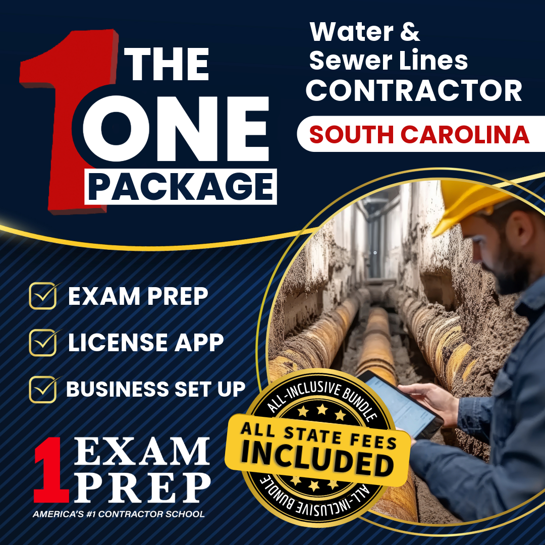 The 1 Package: All-Inclusive South Carolina Water and Sewer Lines Contractor Exam, Licensing & Business Setup Solution