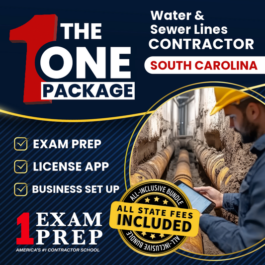 The 1 Package: All-Inclusive South Carolina Water and Sewer Lines Contractor Exam, Licensing & Business Setup Solution